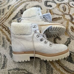 Fabianelli Shearling-Lined Suede Lace-Up Boots – Made in Italy